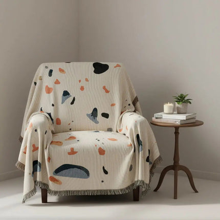 Throw Blanket for Couch, Lightweight Sofa Throw with Starry Sky Pattern, Camping Blanket for Air Conditioned Rooms