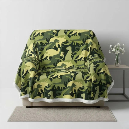 Throw Blankets for Kids, Soft Cotton Blanket with Dinosaur Print
