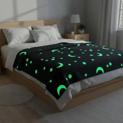 Glow in the Dark Throw Blanket, Soft Microfiber Blanket for Bed and Travel