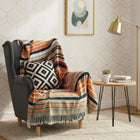 Throw Blankets, Cozy Blanket with Colorful Stripes and Tassels, Warm Bed Blanket, Acrylic Couch Throw for Sofa