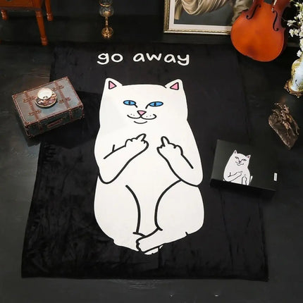 Throw Blankets, Funny Cat Blanket with Graphic Print