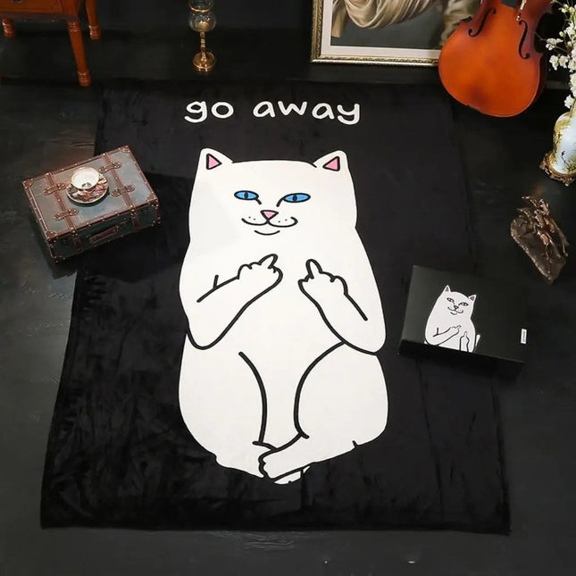 Throw Blankets, Funny Cat Blanket with Graphic Print