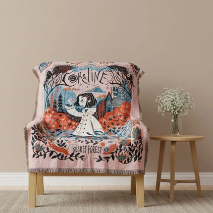 Woven Throw Blanket, Artistic Couch Cover Blanket for Sofa and Bed, Soft Blanket with Bold Shapes, Wall Tapestry – image 4