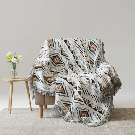 Double Sided Throw Blanket for Couch, Geometric Couch Cover, Armchair Cover, Cotton Blend Sofa Throw Blanket