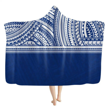 Throw Blankets, Hooded Flannel Blanket with Boho Turtle Print