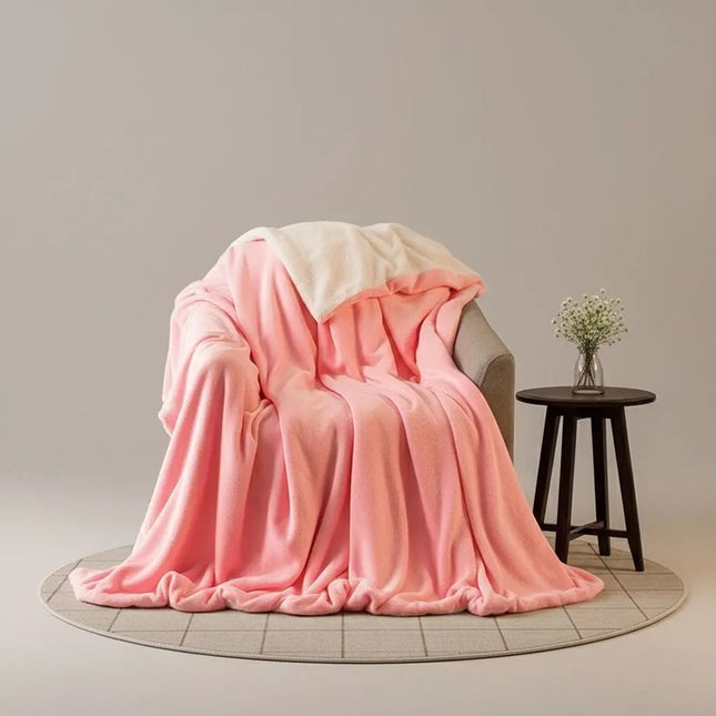Sherpa Throw Blanket, Dual Sided Flannel Soft Blanket with Sherpa Lining, Cozy Blanket for Couch and Bed