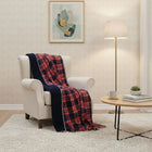 Fleece Throw Blankets, Classic Plaid Fleece Blanket, Soft Blanket with Flannel Top and Warm Lining for Sofa and Office