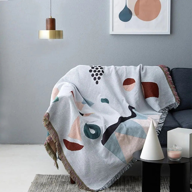 Throw Blankets, Geometric Sofa Throw Blanket
