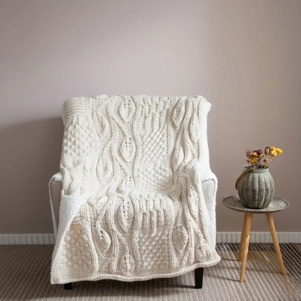 Wool Throw Blanket, Handwoven Icelandic Wool Blanket
