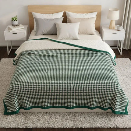 Throw Blanket for Bed and Sofa, Thick Soft Blanket for Winter, Geometric Jacquard