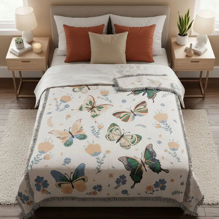 Woven Throw Blanket, Soft Blanket for Bed or Tapestry Wall Hanging