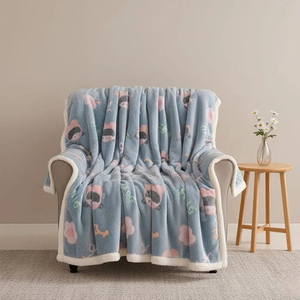 Throw Blanket for Bed and Sofa, Thick Soft Blanket for Winter, Cozy Blanket with Floral Design – image 6