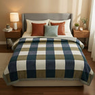Striped Throw Blanket, Thick Cozy Blanket in Cotton Blend, Plush Soft Blanket for Bed and Sofa