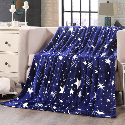 Flannel Throw Blanket, Star Blanket with Night Sky Constellation Pattern