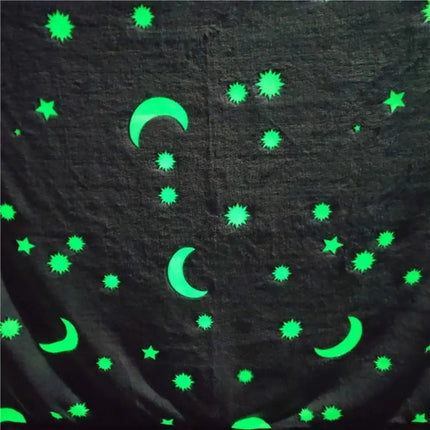 Glow in the Dark Throw Blanket, Children's Blanket with Stars and Moons, Soft Microfiber Blanket for Bed and Travel – image 5