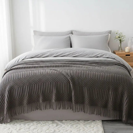 Woven Throw Blanket, Lightweight Sofa Throw and Nap Blanket for Bed