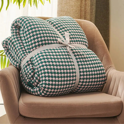 Throw Blanket for Bed and Sofa, Thick Soft Blanket for Winter, Geometric Jacquard – image 4