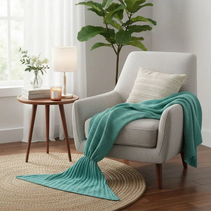 Mermaid Tail Blanket, Cozy Blanket with Cocoon Tail for Lounging