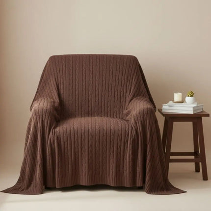 Cotton Throw Blanket, Knitted Cotton Blanket for Sofa and Bed