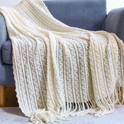 Knit Throw Blanket for Couch, Cozy Blanket for Bed and Dorm