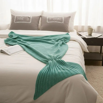 Mermaid Tail Blanket, Knit Wearable Blanket for Couch and Bed, Cozy Blanket with Cocoon Tail for Lounging – image 4