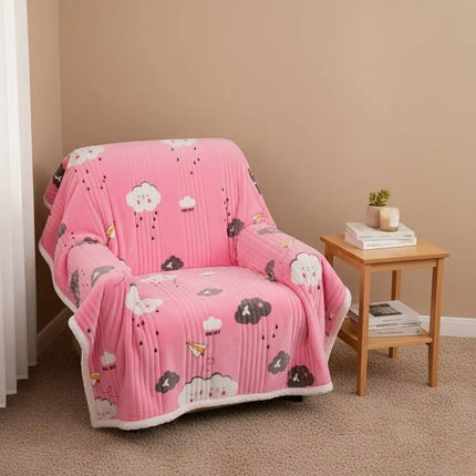 Cashmere Blend Throw Blanket, Three Layer Floral Cozy Blanket for Bed and Sofa – image 5
