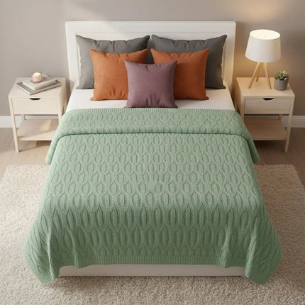Lightweight Summer Blanket, Striped Knitted Blanket for Bed – image 5