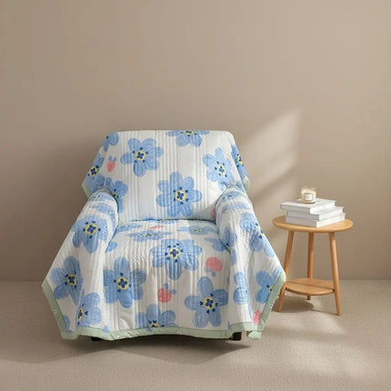 Cotton Quilt, Floral Bed Quilt in Breathable Washed Cotton