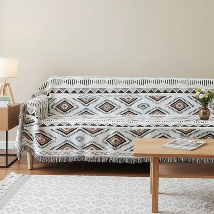 Double Sided Throw Blanket for Couch, Geometric Couch Cover