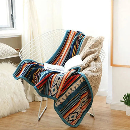 Fleece Throw Blanket, Geometric Soft Fleece Blanket for Bed