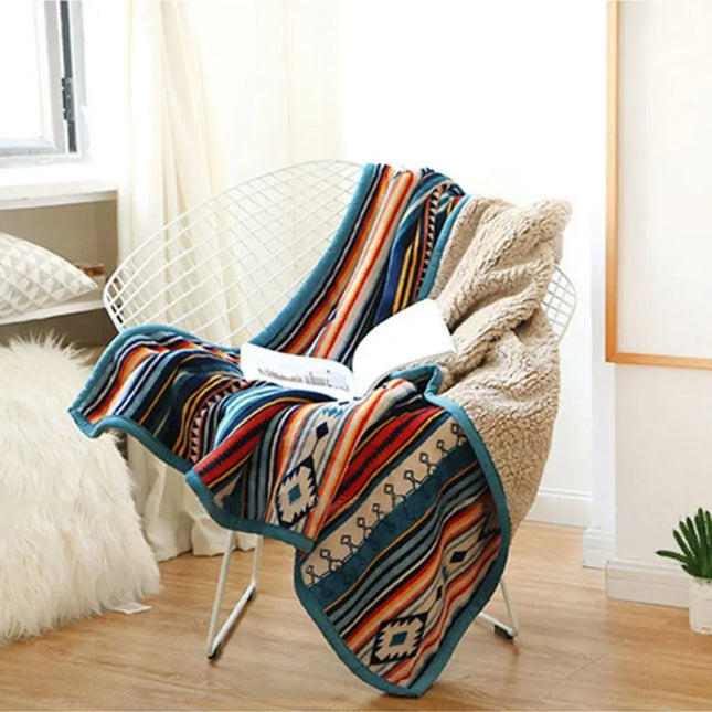 Fleece Throw Blanket, Geometric Soft Fleece Blanket for Bed