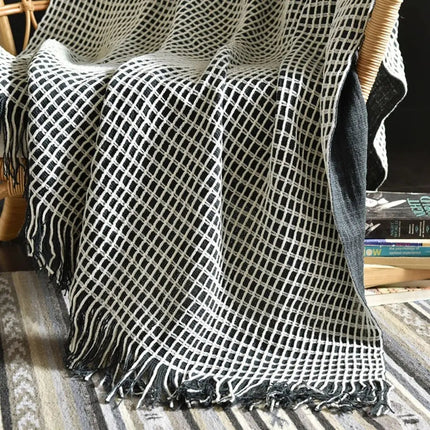Waffle Blanket with Tassels, Lightweight Sofa Throw and Travel Blanket for Spring and Fall – image 4