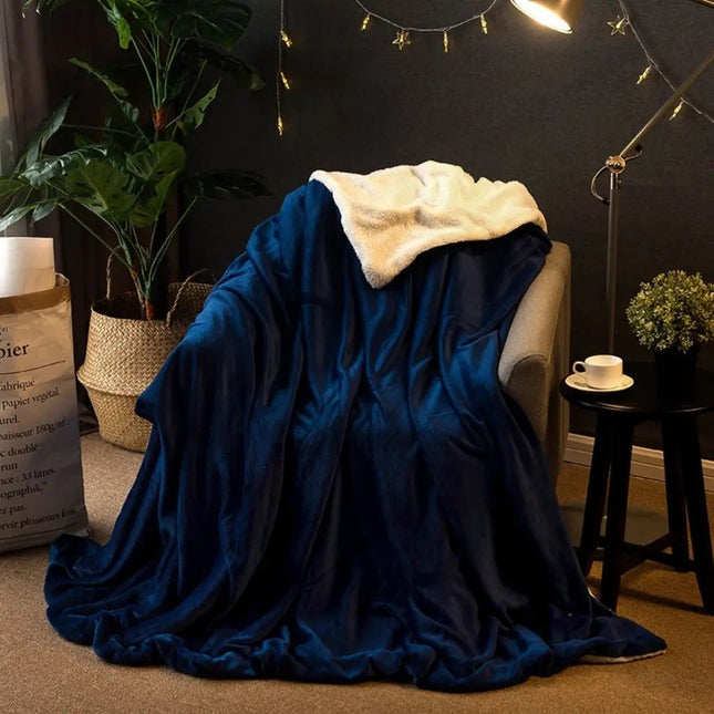 Sherpa Throw Blanket, Dual Sided Flannel Soft Blanket with Sherpa Lining