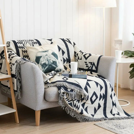 Geometric Cotton Sofa Throw