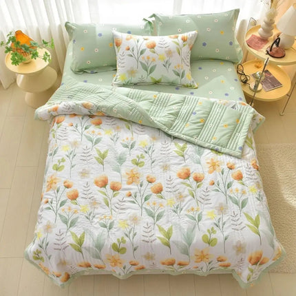 Cotton Quilt, Floral Bed Quilt in Breathable Washed Cotton – image 6