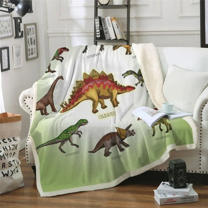 Throw Blankets for Kids, Soft Cotton Blanket with Dinosaur Print, Fluffy Childrens Blanket for Bed and Travel – image 6