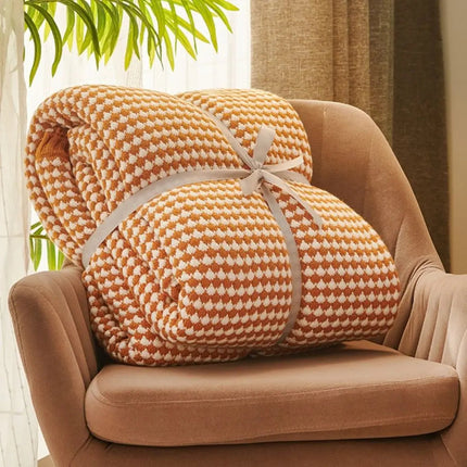 Throw Blanket for Bed and Sofa, Cozy Blanket with Geometric Jacquard – image 5