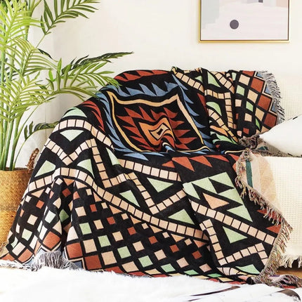 Geometric Throw Blanket for Couch, Cotton Blend Couch Cover – image 4