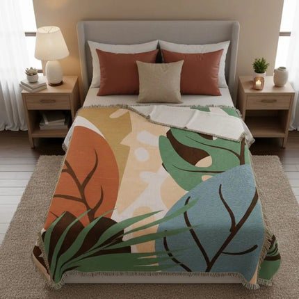 Boho Sofa Cover Blanket with Bold Shapes, Soft Blanket for Bed or Tapestry Wall Hanging – image 7