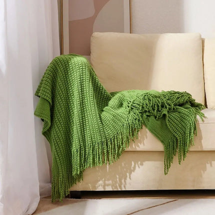 Chenille Throw Blanket with Long Fringe, Cozy Blanket for Couch – image 5