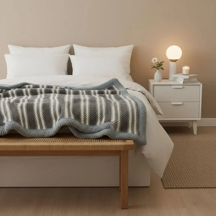 Striped Throw Blanket, Plush Soft Blanket for Bed and Sofa – image 5