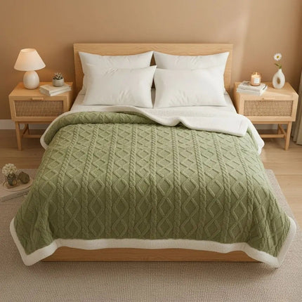 Plush Throw Blanket, Thick Soft Blanket for Bed and Couch, Cozy Blanket for Naps and Office
