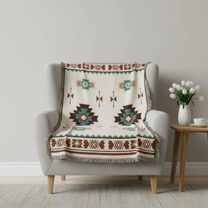 Woven Throw Blanket, Tarot Tapestry Blanket with Celestial Moon Design, Boho Fringe Sofa Throw for Bed and Wall – image 5