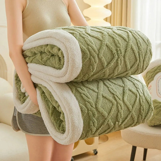 Plush Throw Blanket, Thick Soft Blanket for Bed and Couch