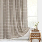 Bohemian Linen Shower Curtain with Waterproof Design & Tassels | Elegant Bathroom Accent for Natural Warmth 0