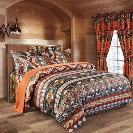 Boho Duvet Cover Set, Geometric Boho Bedding Set