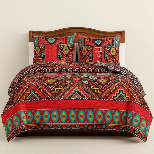 Boho Duvet Cover Set, Geometric Boho Bedding Set, King Duvet Cover, Queen Duvet Cover with Pillowcases_00