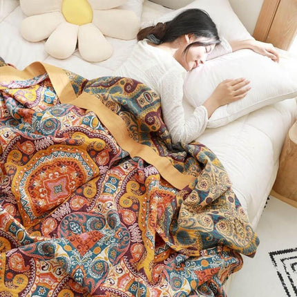 Boho Collection | Reversible Cooling Blanket with Moisture-Wicking Technology | Soft Cotton for Year-Round Comfort 2