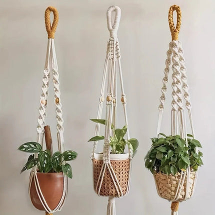 Boho Macrame Plant Hanger | Adjustable Cotton Design with Decorative Tassel | Stylish Holder for Indoor Plants 2