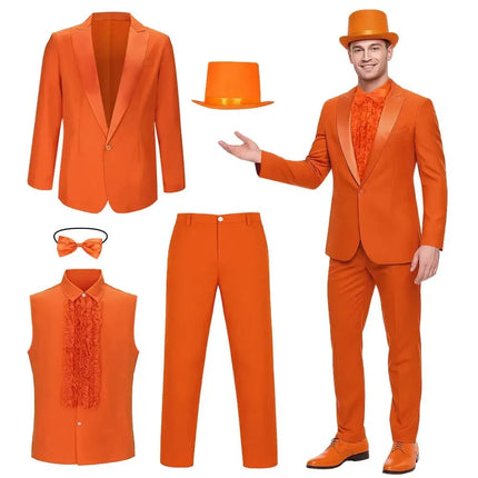 Bold Party Look | Men's Formal Suit Costume with Matching Hat | Perfect for Themed Events 2